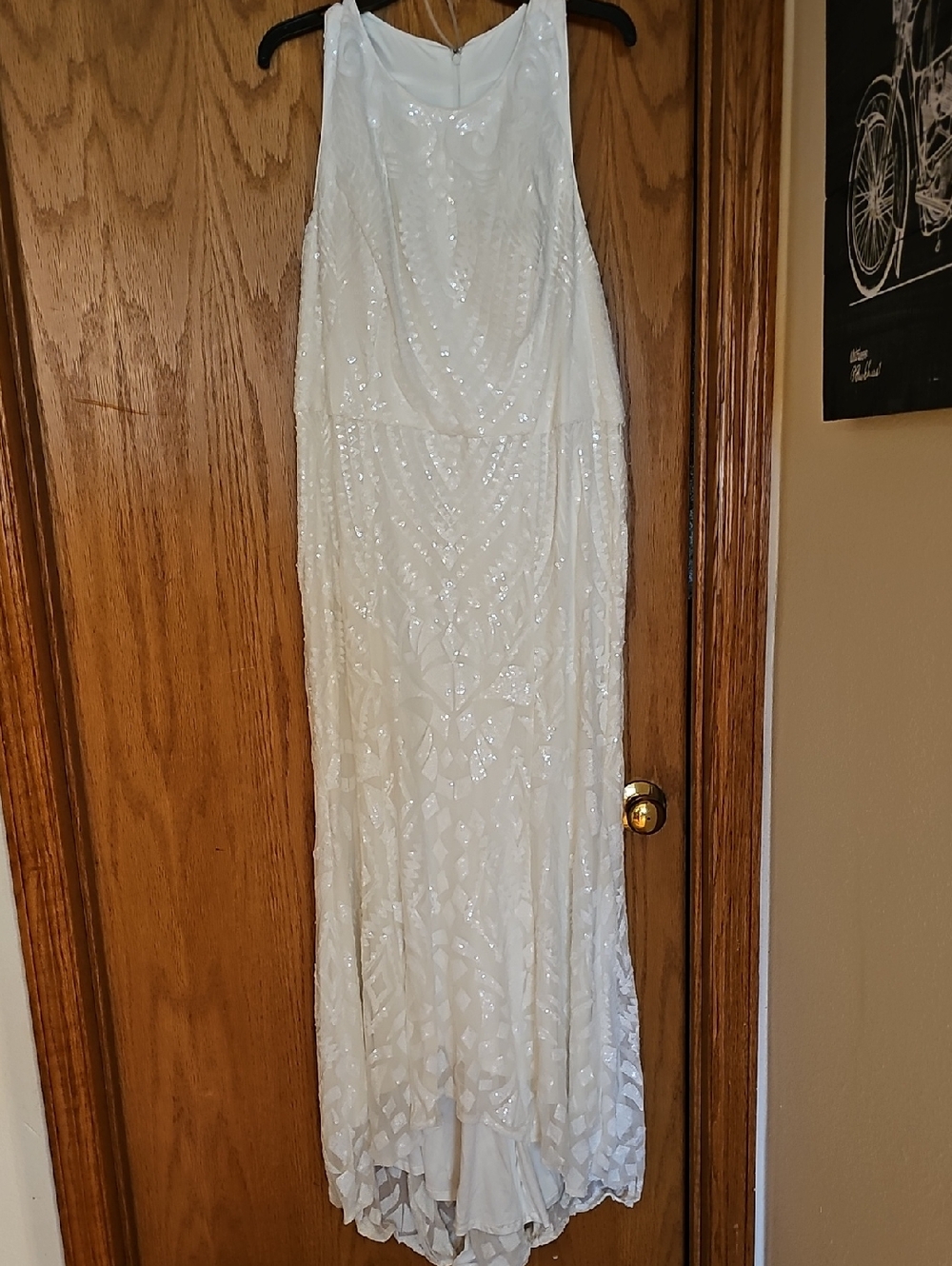 White Sequin Maxi Dress